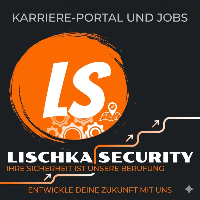 Logo von Lischka Security UG mit dem Slogan „Ihre Sicherheit ist unsere Berufung“.